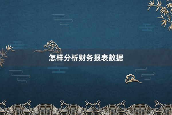 怎样分析财务报表数据